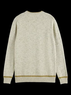 Regular crew neck cotton blend