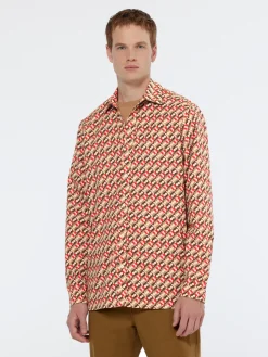 Regular fit geo-print shirt