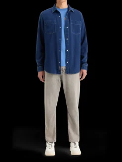 REGULAR FIT PREMIUM INDIGO TWILL WASHED SHIRT