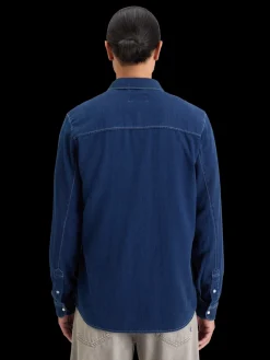 REGULAR FIT PREMIUM INDIGO TWILL WASHED SHIRT