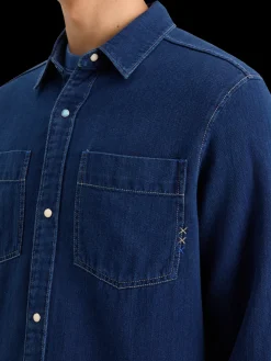 REGULAR FIT PREMIUM INDIGO TWILL WASHED SHIRT