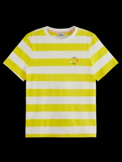 REGULAR FIT STRIPED ORGANIC COTTON T-SHIRT