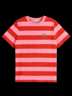 REGULAR FIT STRIPED ORGANIC COTTON T-SHIRT