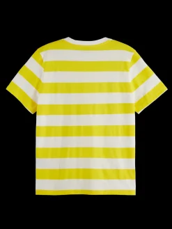 REGULAR FIT STRIPED ORGANIC COTTON T-SHIRT