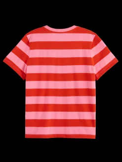 REGULAR FIT STRIPED ORGANIC COTTON T-SHIRT