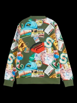 REGULAR-FIT ALLOVER PRINTED SWEATSHIRT