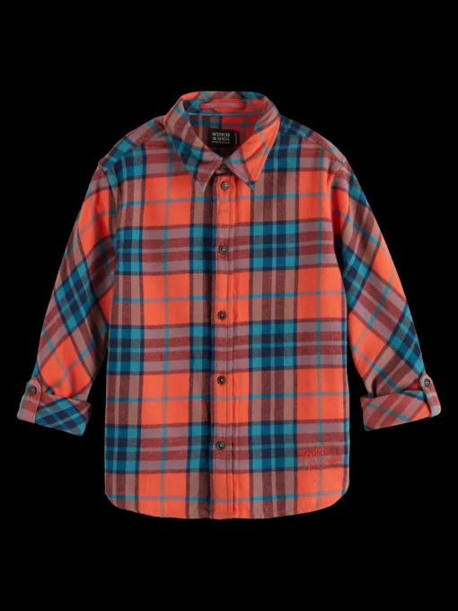 REGULAR-FIT YARN-DYED CHECKED FLANNEL SHIRT