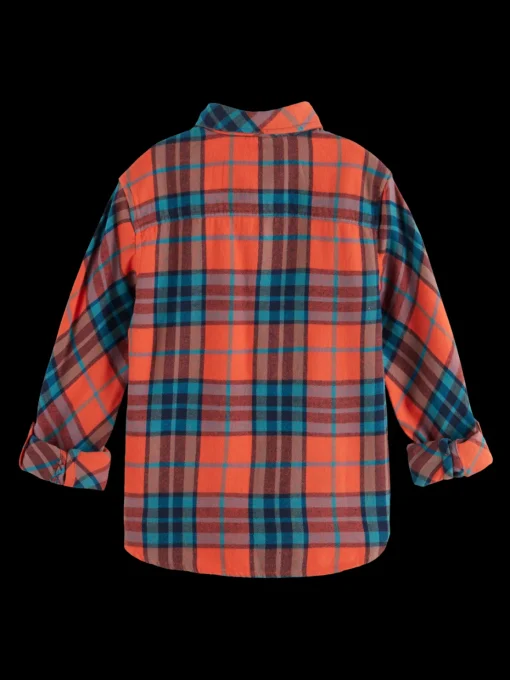 REGULAR-FIT YARN-DYED CHECKED FLANNEL SHIRT