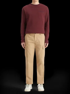 Relaxed fit blanket stitch slub longsleeve t-shirt