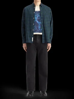 Relaxed fit lightweight flannel check shirt