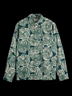 RELAXED FIT SEERSUCKER AOP SHIRT
