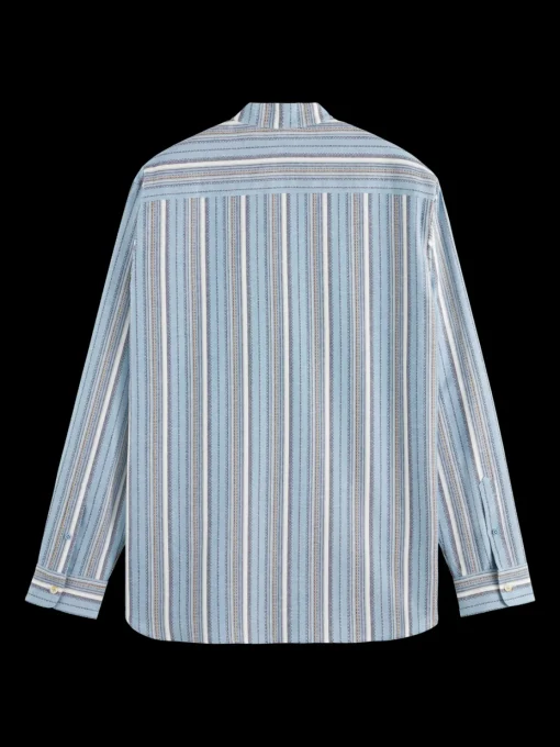 Relaxed fit structured multicolor stripe shirt