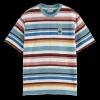 Relaxed fit textured striped t-shirt