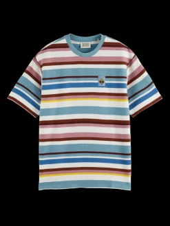 Relaxed fit textured striped t-shirt