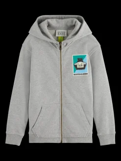 RELAXED-FIT ARTWORK ZIP-THROUGH HOODIE