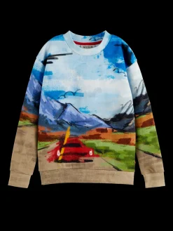 RELAXED-FIT PLACED ARTWORK SWEATSHIRT