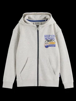 RELAXED-FIT ZIP-THROUGH ARTWORK HOODIE