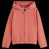 RELAXED-FIT ZIP-THROUGH HOODIE WITH EMBROIDERED ARTWORKS