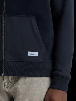 Reverse terry zip through hoodie