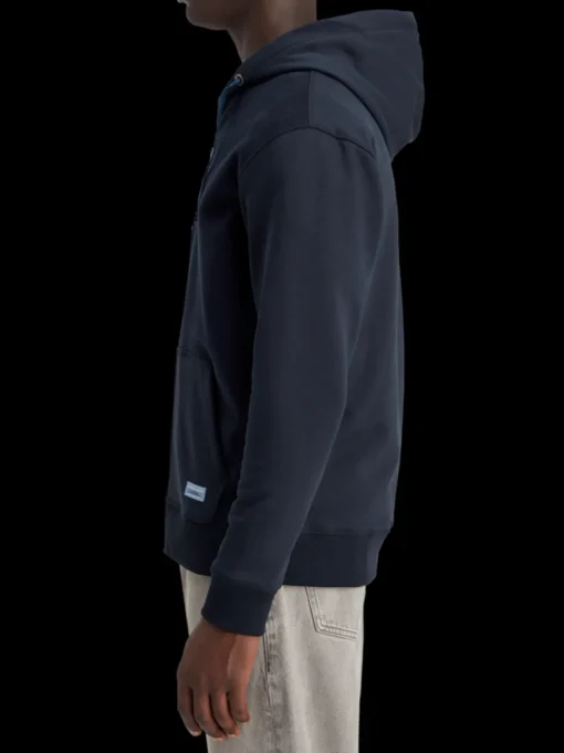 Reverse terry zip through hoodie