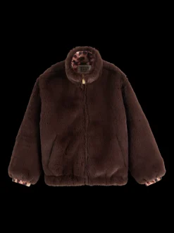 REVERSIBLE FAUX FUR ZIP-THROUGH JACKET