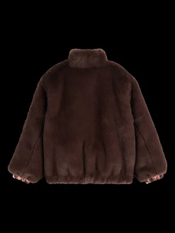 REVERSIBLE FAUX FUR ZIP-THROUGH JACKET