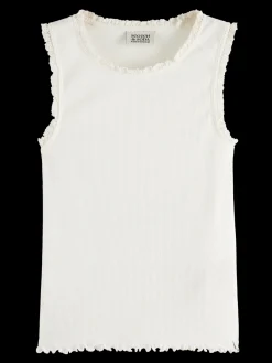 RIBBED TANK WITH LITTLE RUFFLE