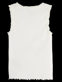 RIBBED TANK WITH LITTLE RUFFLE