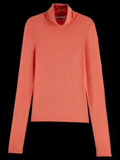 Roll up neck long sleeve t-shirt