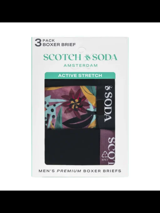 SCOTCH & SODA MEN'S UNDERWEAR SS24 - 3PK BOXER BRIEF (PRINT)