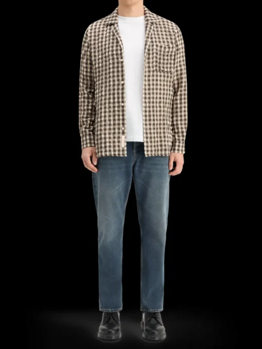 SEERSUCKER WOOL BLEND CHECK SHIRT