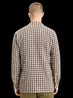 SEERSUCKER WOOL BLEND CHECK SHIRT