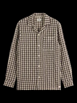 SEERSUCKER WOOL BLEND CHECK SHIRT