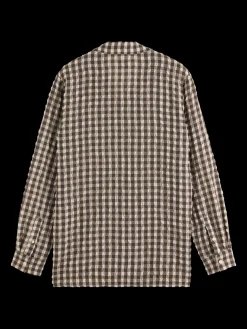 SEERSUCKER WOOL BLEND CHECK SHIRT