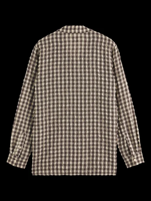SEERSUCKER WOOL BLEND CHECK SHIRT