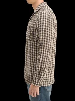 SEERSUCKER WOOL BLEND CHECK SHIRT