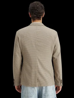 Single breasted yarn-dyed blazer
