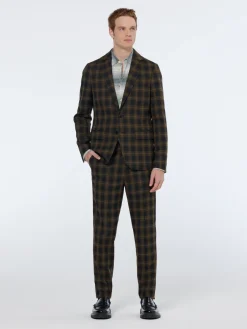 Single-breasted yarn-dyed check regular fit blazer