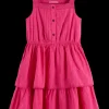 Sleeveless clip jacquard dress