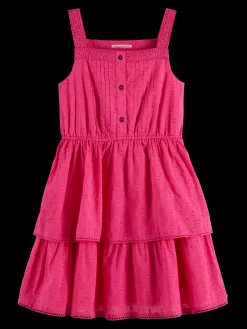 Sleeveless clip jacquard dress
