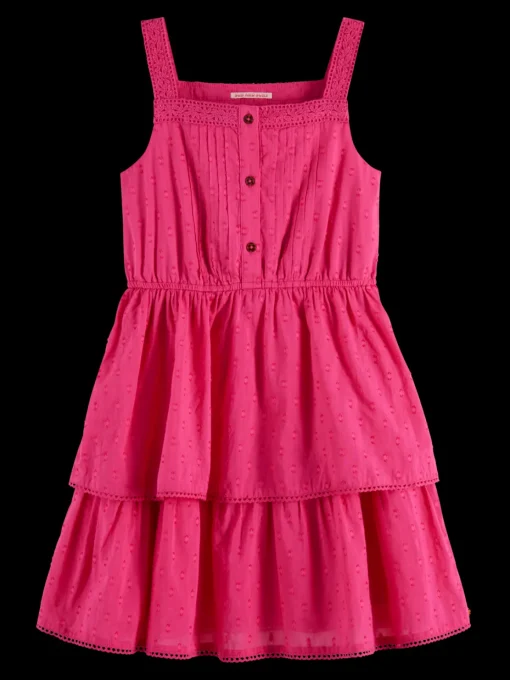 Sleeveless clip jacquard dress