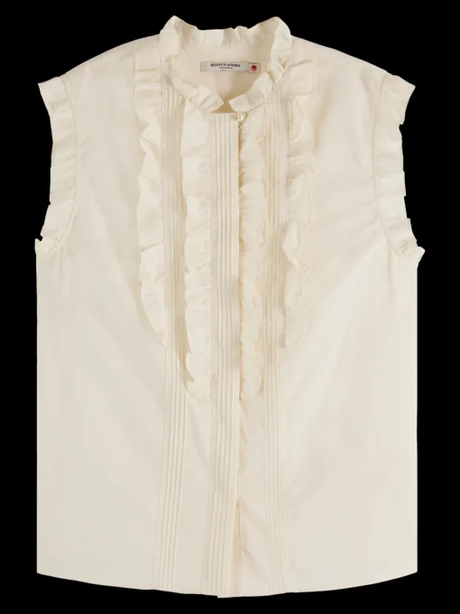 Sleeveless ruffle shirt