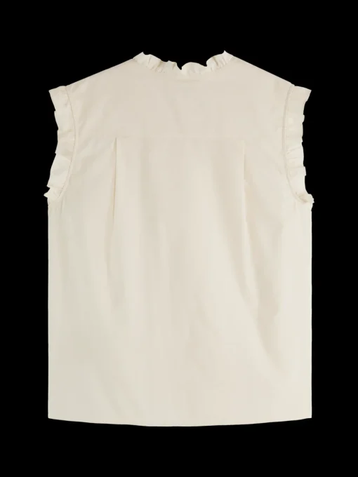 Sleeveless ruffle shirt