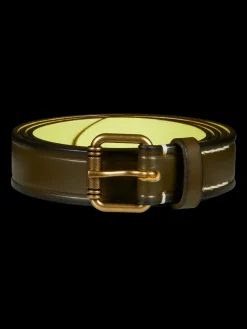 Slim leather belt