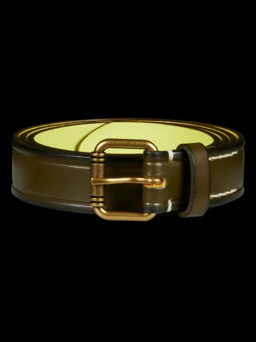 Slim leather belt
