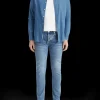 Smart indigo lightweight denim shirt with sleeve adjusters
