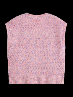 SPACE DYE V NECK KNITTED TANK