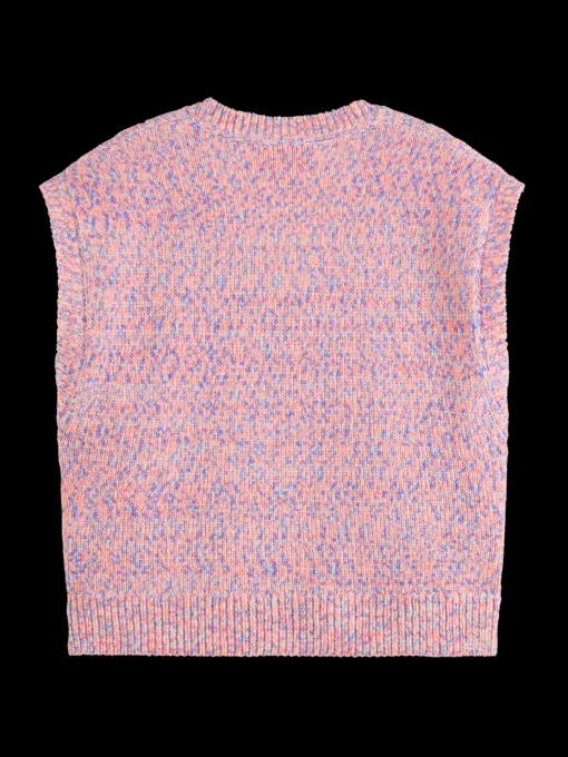 SPACE DYE V NECK KNITTED TANK