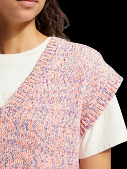 SPACE DYE V NECK KNITTED TANK