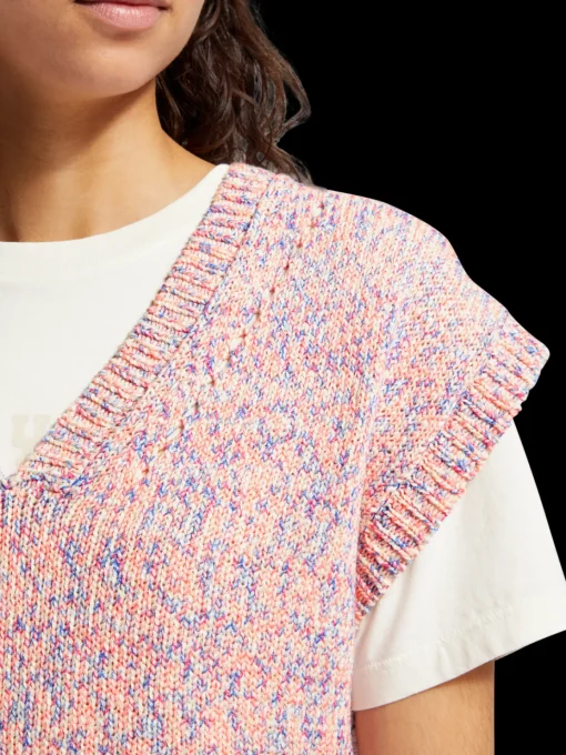 SPACE DYE V NECK KNITTED TANK